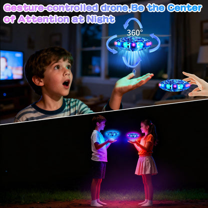 Vantexi Drone for Kids, 2026 Upgrade Flying Toys with LED, Hover Boomerang Mini Drone, Hand Operated UFO Flying Orb Ball, Christmas Birthday Gifts for 6 7 8 9 10 11 12+ Boys Indoor Outdoor (Blue)