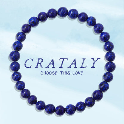 Lapis Lazuli Beaded Bracelet for Women Men-6MM Blue Natural Crystal Healing Jewelry Handmade Birthday Gifts Bracelet