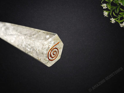 Amazing Gemstone Clear Quartz Crystal Orgonite Towers - Natural Healing Crystal Point Obelisk for Reiki Healing and Crystal Grid (4.5 Inch to 5 Inch, Pack of 1)