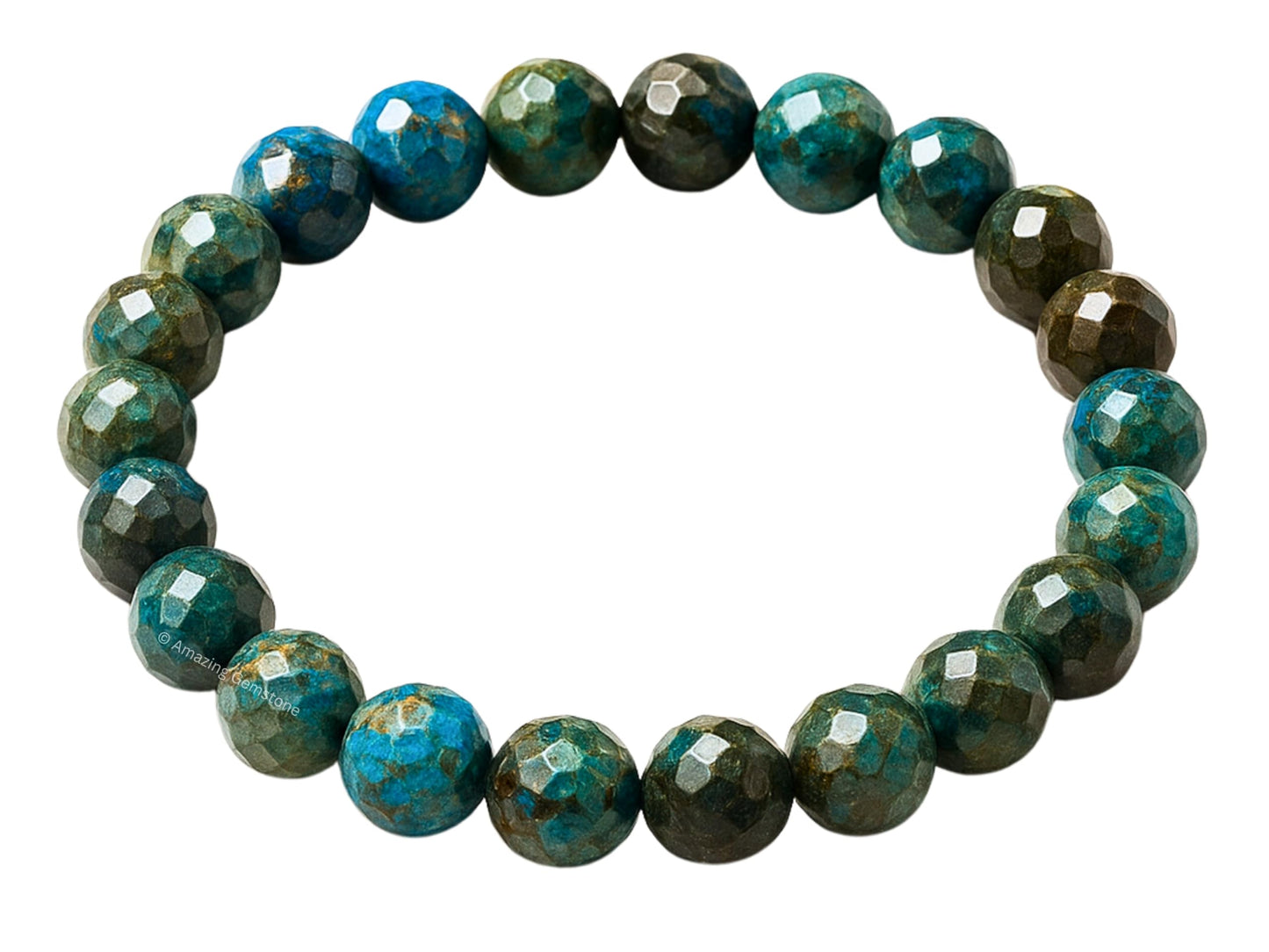 Amazing Gemstone Chrysocolla Bracelet for Women - Chakra Mens Bracelet Protection Crystals and Healing Stones - Blessing Bracelet Spiritual Meditation Gift Christmas Stocking Stuffers