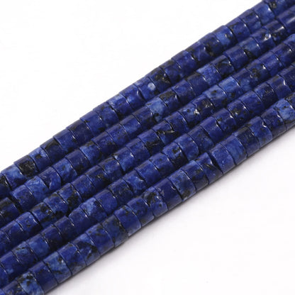 NITOPUPU 150Pcs 4×2mm Natural Lapis Lazuli Spacer Stone Beads for Jewelry Making Supplies, Loose Semi Flat Round Gemstone Tube Beads for Bracelets DIY Crafts