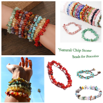 XIANNVXI Citrine Beads, Natural Chip Stone Beads 400Pcs Crystal Bead 5-8mm Irregular Healing Crystal Loose Rocks for DIY Jewelry Making