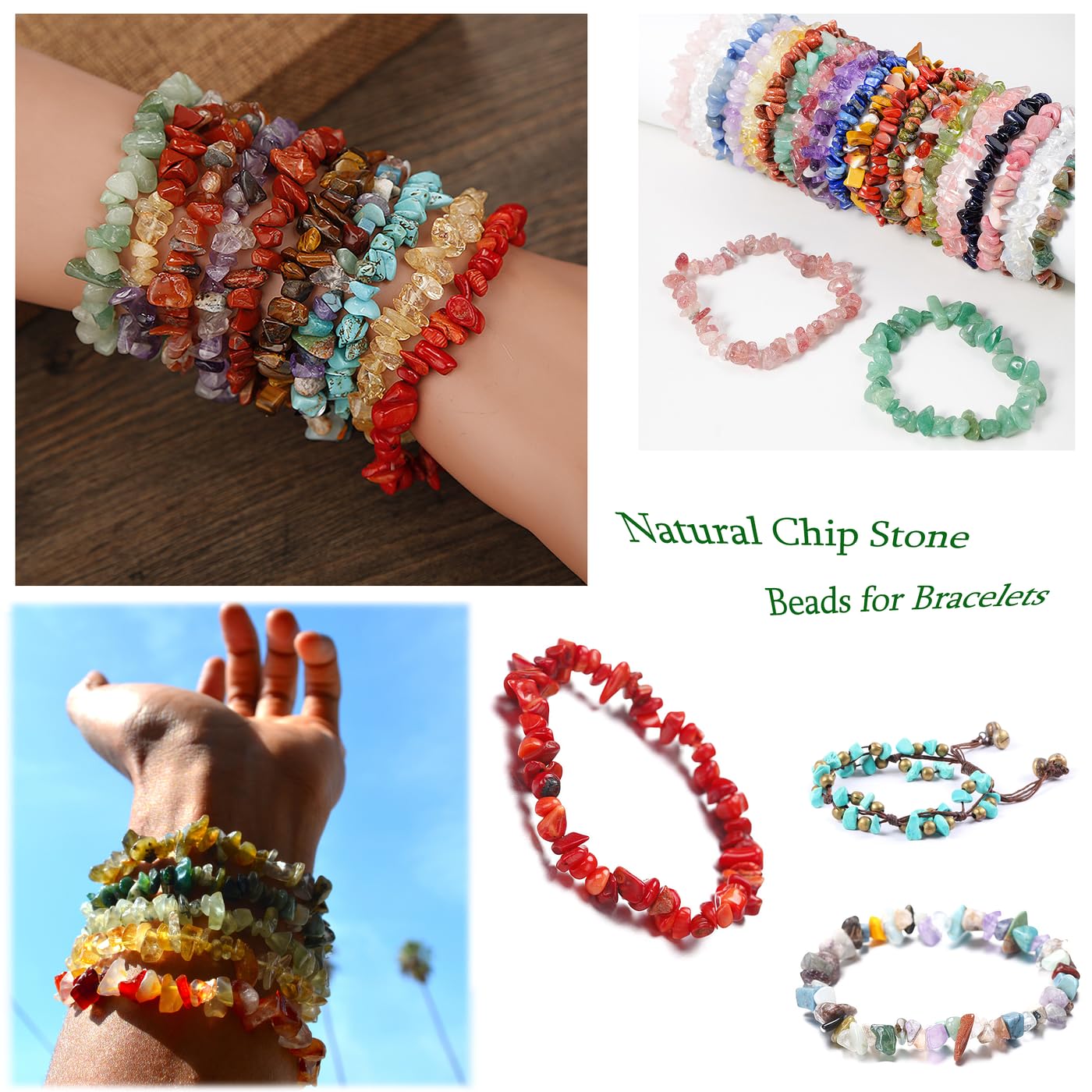 XIANNVXI Opalite Beads, Natural Chip Stone Beads 400Pcs Crystal Bead 5-8mm Irregular Healing Crystal Loose Rocks for DIY Jewelry Making