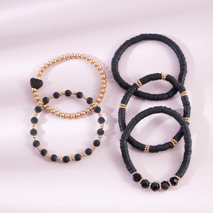 RISHEGAE Heishi Beaded Stretch Bracelets for Women Stackable Polymer Clay Beads Bracelets Friendship Boho Summer Beach Bracelet Jewelry Set