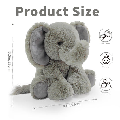 Hideekoog Elephant Stuffed Animal Toys, 8.5 Inch Soft and Cuddly Elephant Plush Animals Toy, Cute and Realistic Animals Gifts for Boys and Girls Toy for Toddlers 1-3