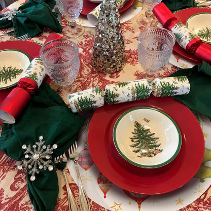 50 Pack Christmas Paper Placemats 13.7 Inch Xmas Disposable Round Place Mats Winter Christmas Ball Table Mats for Holiday New Years Party Home Dinner Table Setting