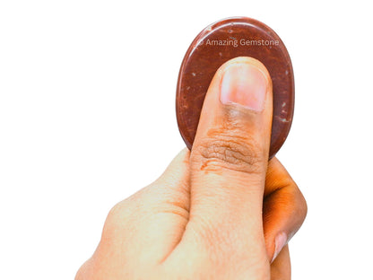 Amazing Gemstone Red Jasper Worry Stone Crystals and Healing Stones - Worry Stones for Stress Relief Gifts - Piedra Crystal Fidget for Meditation - Unique Stocking Stuffers and Birthday Gifts