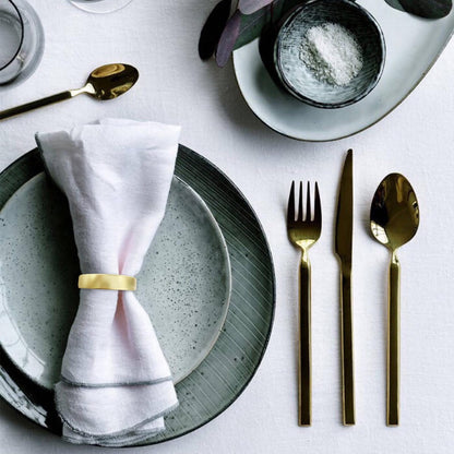 Cuff Brushed Gold Napkin Rings Set of 4, Modernist Napkin Ring Holder for Wedding, Banquet, Metallic Adornment for Table Settings, Glossy Serviette Buckles Decor (Semicircle)