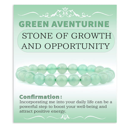 Bymitel 8mm Green Aventurine - Handmade Reiki Gemstone Stretch Bracelet, Natural Beauty & Spiritual Essence, Crystal Healing for Unisex Adults