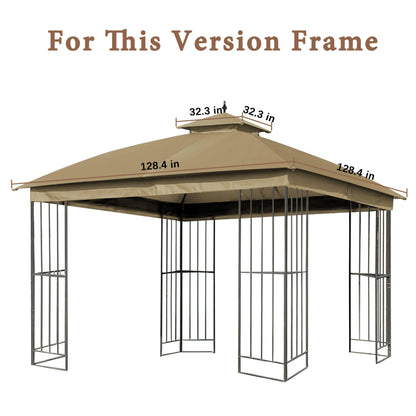 The Replacement Cover Compatible with Garden Treasures 10X10 Ft Easy Up Domed Softtop Gazebo L-GZ038PST-F，(Beige)