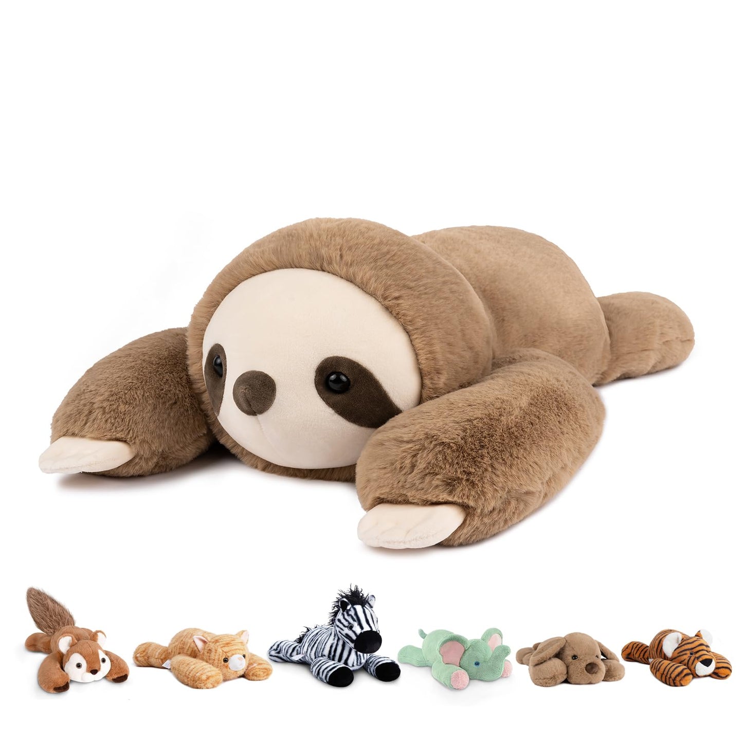 Niuniu Daddy 20" | 3.3 Pound Weighted Sloth Stuffed Animal Plushie for Adults & Kids, Large Weighted Lap Pillow for Comfort, Soft Sensory Stuffy Toy as Gift for Holidays