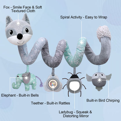 Car Seat Toys for Babies 0-6 Months Boys Girls Newborn Toys Stroller Toy, Carseat Toys Hanging Baby Infant Toy 0-3 Months for Carseat Stroller Crib with Music Rattle, Baby Gift for 0 3 6 9 12 Months