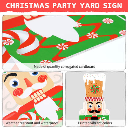 Capoda 2 Pcs Large Christmas Nutcracker Yard Sign with Stakes 39 x 13 Inch Outdoor Nutcracker Christmas Decorations Xmas Soldier Outdoor Signs Decor for Yard Garden Lawn Porch(Classic)