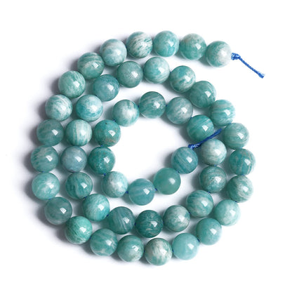 10mm 36pcs Natural Amazonite Blue Stone Beads for Jewelry Making AAA Round Loose Beads Energy Healing Power Stone Beads DIY Bracelet Necklace 15"(Amazonite, 10mm)