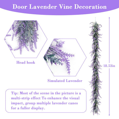 6Ft Lavender Purple Artificial Garland All Year Lavender for Wedding Mantle Spring Summer Garland Indoor Outdoor Home Farmhouse Party Stair Table Window Home Decoration