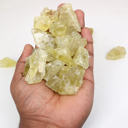 REAL-GEMS Natural Raw Healing Crystals Rough Stones for Tumbling, Cabbing, Polishing, Wire Wrapping, Wicca & Reiki Crystal Healing, Mix Gemstones,7 Chakra (Lemon Topaz)