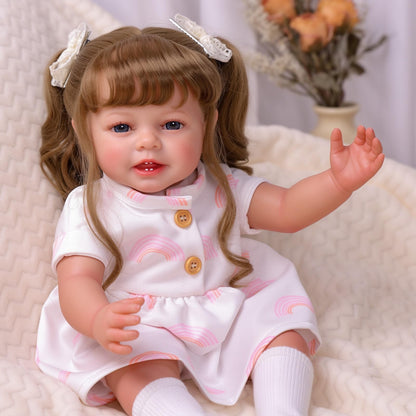 BABESIDE Lifelike Reborn Baby Dolls with Freckles, 20 Inch Realistic Newborn Real Life Doll Girl Soft Vinyl and Cloth Body Baby Dolls with Toy & Gift Box for Kids Age 3 +