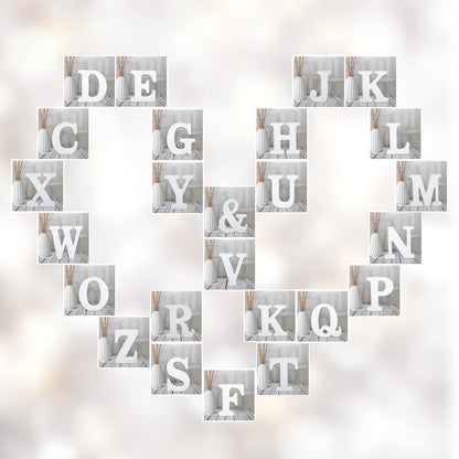 AOCEAN 4 Inch White Wood Letters Unfinished Wood Letter for Wall Decor Decorative Standing Letters Slices Sign Board Decoration for Craft Home Party Projects (E)