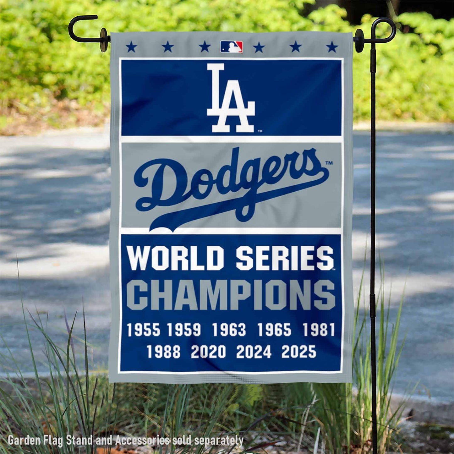 Dodgers 9 Time World Champions Series Double Sided Garden Flag