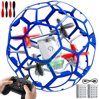 JUKUDAHU Remote Control Helicopter for Kids 8-12, 2.4 GHz RC Helicopter Ball with Lights, 360° Flips, Flying Toy Ball, Outdoor Toy for Boys Girls Ages 8-16, Toy Gifts for 8 9 10 11 12