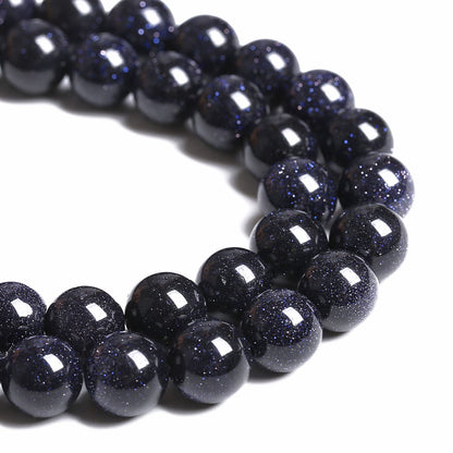 8MM 45PCS Blue Sandstone Spacer Loose Beads for Jewelry Making DIY Bracelet 1 Strand