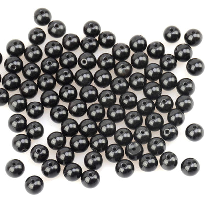 LPBeads 100PCS 8mm Black Onyx Beads Gemstone Round Loose Beads for Jewelry Making with Crystal Stretch Cord