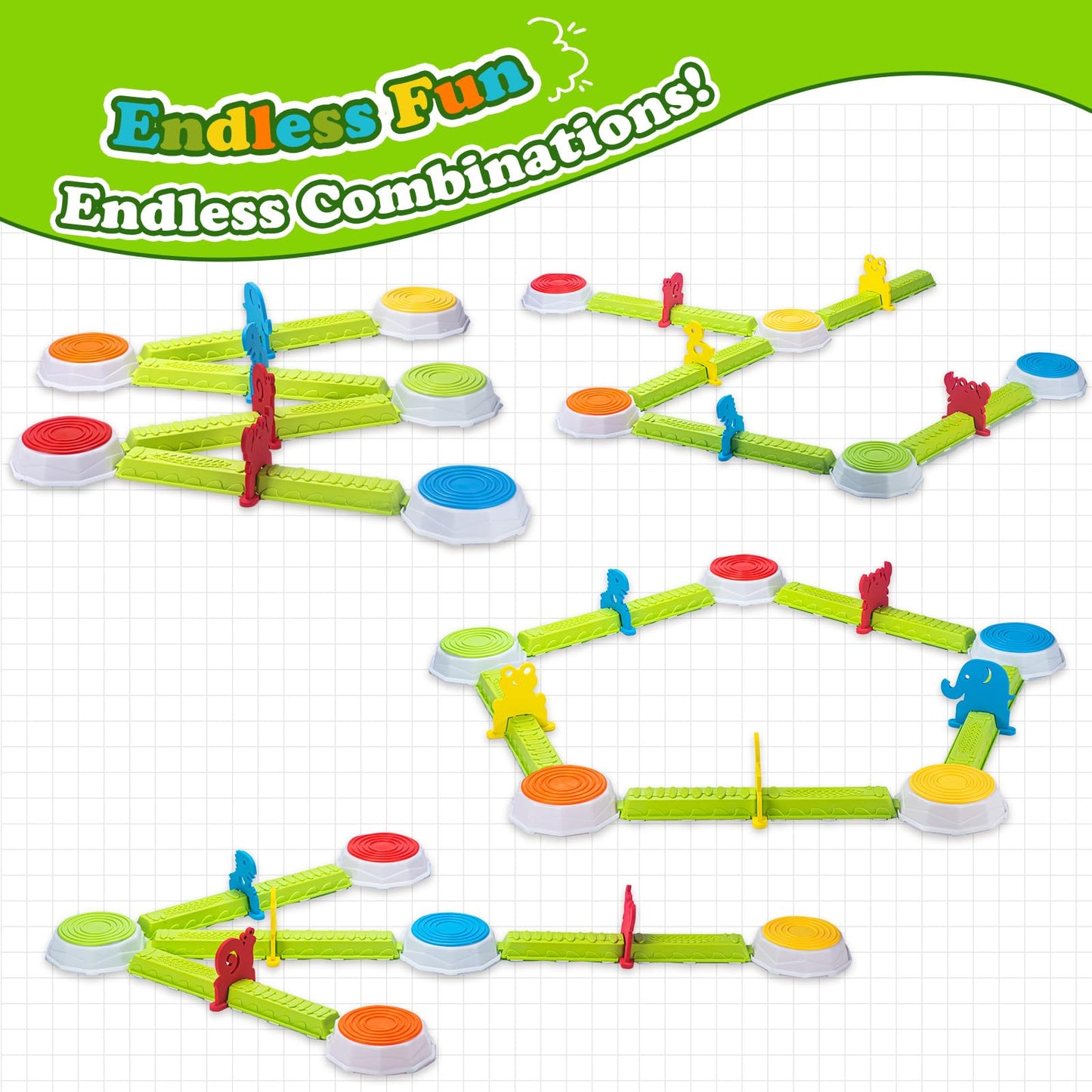 Light Up Stepping Stones for Kids, 15 piece Balance Beams Toddler Stepping Stones Obstacle Course Sensory Toys with Game Spinner and Card for Indoor Outdoor Toys Gifts for 3 4 5 6 7 8 9 Years Old Kids