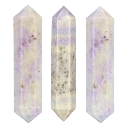 Amazing Gemstone Hackmanite Crystal Points Bulk Healing Crystals - Pack of 3 Double Terminated Healing Wand Point Bulk Crystals for Crafts, Crystal Grid - Premium Crystals for Beginners Gifts