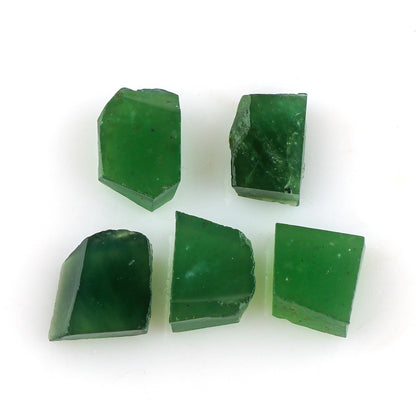 CRYSTALINES 5pcs Wholesale Natural Raw Green Serpentine Gemstone, Untreated Rough Stone, Bulk Loose Supplies, DIY Crafts, Jewelry Making, Healing Crystals, Wire Wrap, Gem Collection, AAA Grade