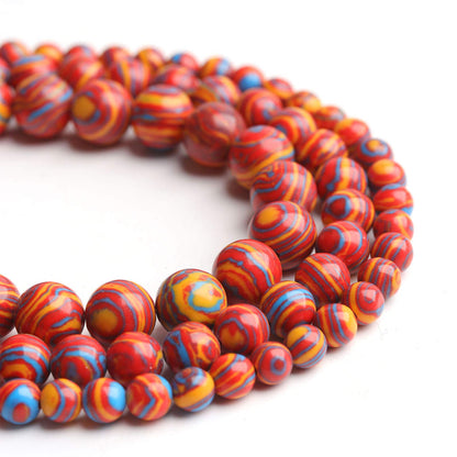 Filluck Natural Stone Beads Red Malachite 8mm Polished Round Smooth Gemstone Beads for Jewelry Making 15 Inch(Red Malachite,8mm)