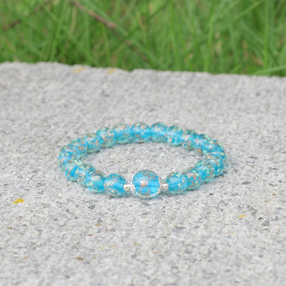 AROUROUA Glass Beaded Bracelet Glowing Bracelet Luminous Bracelets for Women Glass Mermaid Bracelet Bangles Anti Anxeity Healing Energy