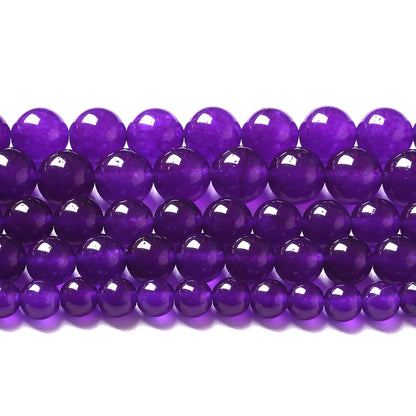 60pcs 6mm Natural Amethyst Jade Stone Round Loose Spacer Beads for DIY Jewelry Making Necklaces Bracelets Healing Energy Beads (6mm, Amethyst Jade)