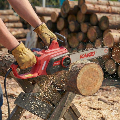 KAKEI 16-Inch 15-Amp Electric Chainsaw, 2200W Peak Power Corded Chain Saw with 3 German Steel Chains for Heavy Duty Wood Cutting