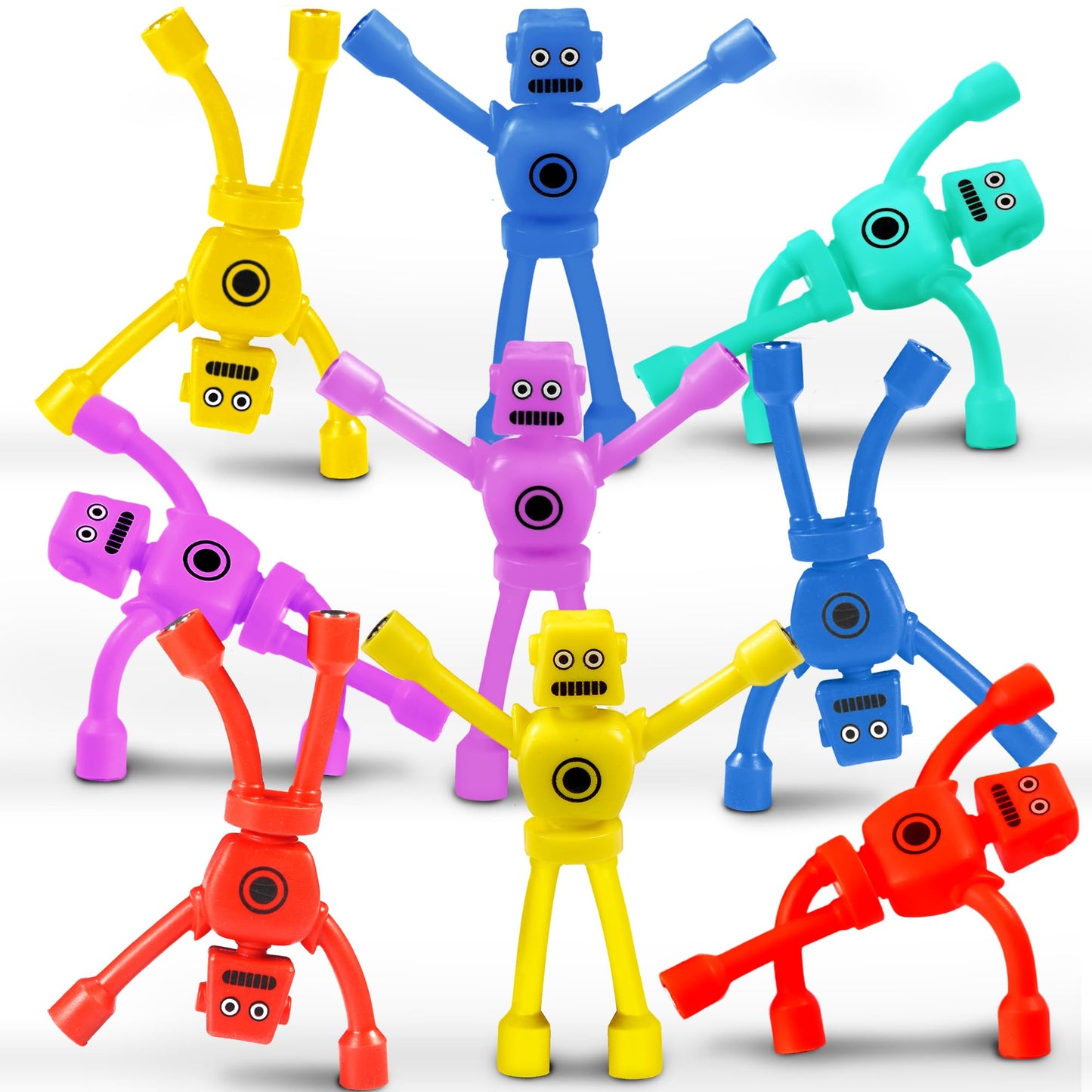 CHESLICR 10PC Magnetic Robot Men Travel Toys for Kids Toddlers Boys Fidget Toys Airplane Road Trip Car Travel Activities Essential Magnet Fidgets for Classroom Gifts Toy for Boy 3 4 5 6 Year Old