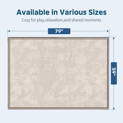 COLLACOCO Baby Play Mat for Floor, 59"x79" Playpen Mat, 1.3" Thick Memory Foam Tummy Time Mat, Soft Coral Velvet Nursery Rug, Easy-Care & Non-Slip Cushioned for Infants, Kids, Toddlers Crawling, Beige