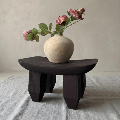 Seodradow Handmade Solid Wood Stool - 19 Inch Wooden Step Stool & Side Table, Multi-Use Wood Stool for Sofa Footrest, Bedroom, Entryway