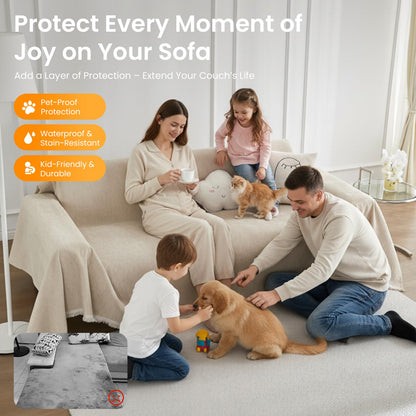 LUNETIO Couch Cover Blanket - Thick Chenille Sofa Cover Protector for Large Couch, Washable Slip Sofa Throw for Dogs, Pets, Cats, Chairs, Cushions & Sectional Seats (71 x 150, Light Brown)