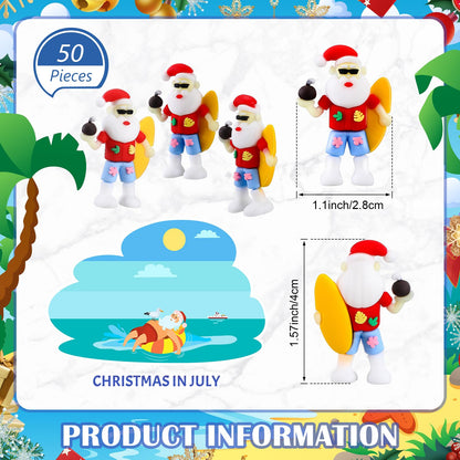 Halloscume 50 Pcs Mini Christmas Figurines Tiny Santa Claus Figurines to Hide and Seek Miniature Christmas Decorations Small Figurines Ornaments for Xmas Holidays Favors Supplies