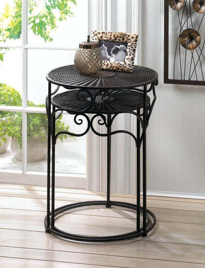 Home Locomotion Umber Wicker Round Nesting Tables