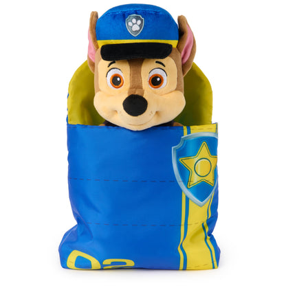 Paw Patrol Chase Bedtime Plush with Sleeping Bag, Plush Toy for Preschoolers and Toddlers, Stuffed Animal, Sensory Toy for Ages 3 and Up, 12”