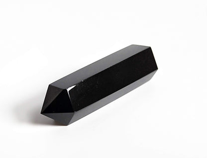Black Obsidian Healing Crystal Wands Point Faceted Prism Bars for Reiki Chakra Meditation Therapy Deco