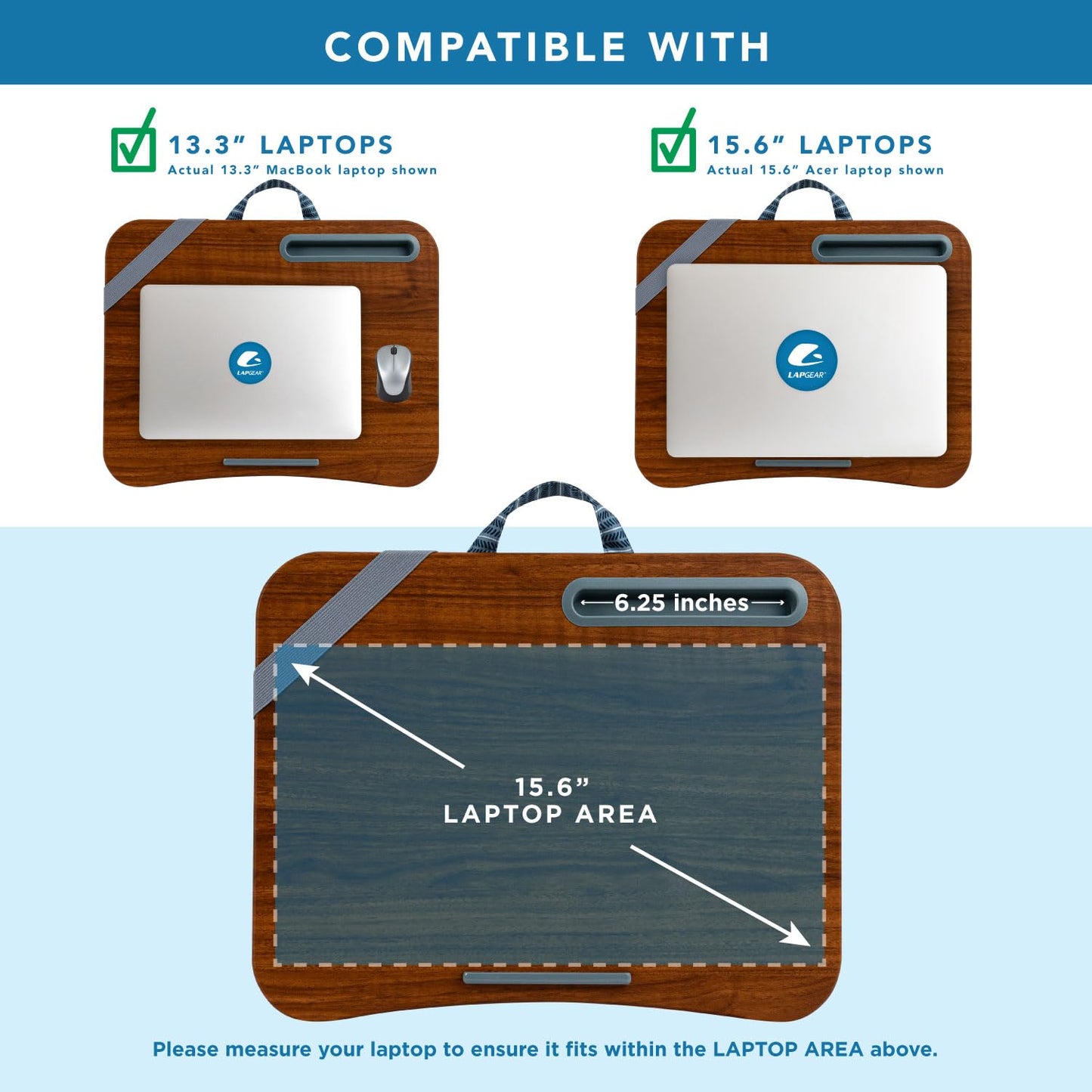 LAPGEAR Designer Lap Desk with Phone Holder and Device Ledge - Arrow Stripes - Fits up to 15.6 Inch Laptops - Style No. 45411