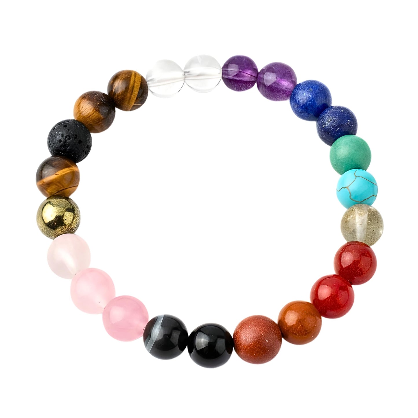 The Alchemist's Arcanum Adjustable Beaded Wrist Accessory for Men and Women, Stretch Fit Stone Bead Jewelry for Daily Wear and Gifting (7 Chakra)