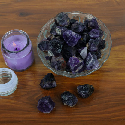 ABHISUBYA Amethyst Crystals - Vase Filler - Crystals and Stones - Unpolished Gemstones - Raw Crystals - Rocks for Tumbling - Bag of Amethyst Crystals - Metaphysical Gifts - Fish Tank Aquarium Rocks