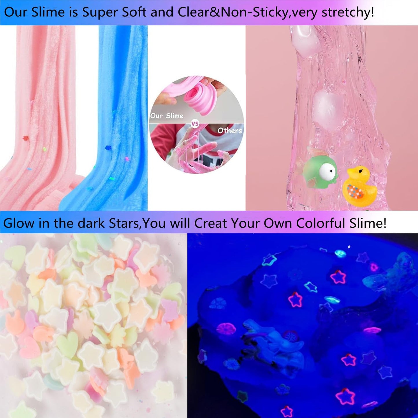Crunchy Slime Set 12 Packed for Kids,Super Soft and Non-Sticky Stress Relief Clear Slime Kit Toy,DIY Butter Slime Party Favor for Girls & Boys Goodie Bags Stuffers Totally 19OZ/540ML