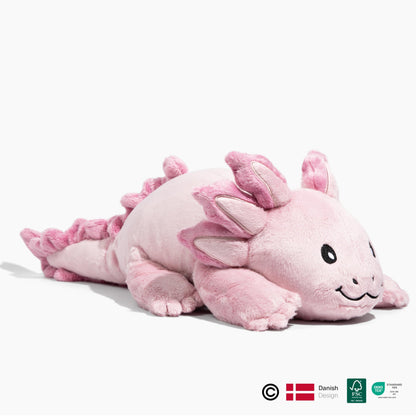 Brease 5 lb Unscented Weighted Pink Axolotl Dragon Stuffed Animal - Soft, Large Plush Toy for Comfort, Calm & Relaxation, Ideal Huggable Companion for Kids & Adults, Perfect Heavy Plushie for All Ages