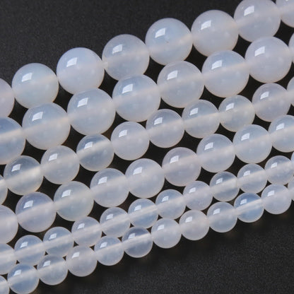90PCS 4MM White Opal Natural Gemstone Round Stone Beads for Jewelry Making DIY Energy Stone Healing Power Bracelet 15"