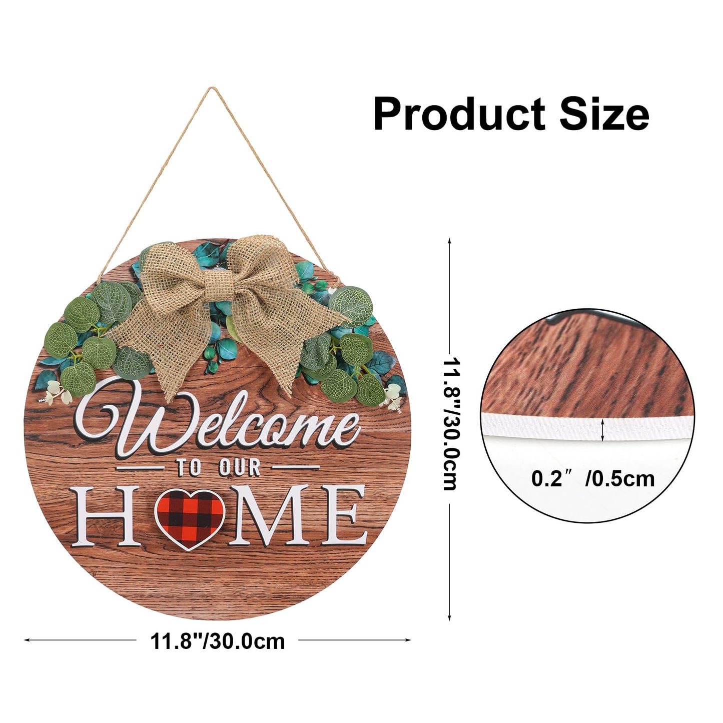 Giftgarden Welcome Home Sign for Front Door with 14 Changeable Icons, Seasonal Door Wreaths Outdoor Porch Decor, All Season Holiday Housewarming Gift