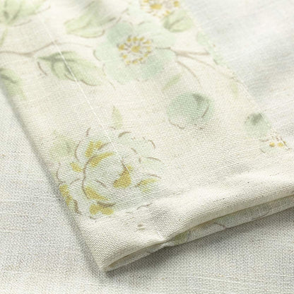 Leeva Green Tie Up Valances Curtains for Living Room, Watercolor Floral Thermal Insulated Adjustable Balloon Rod Pocket Windows Shade for Dining Room, One Panel, 42 x 63