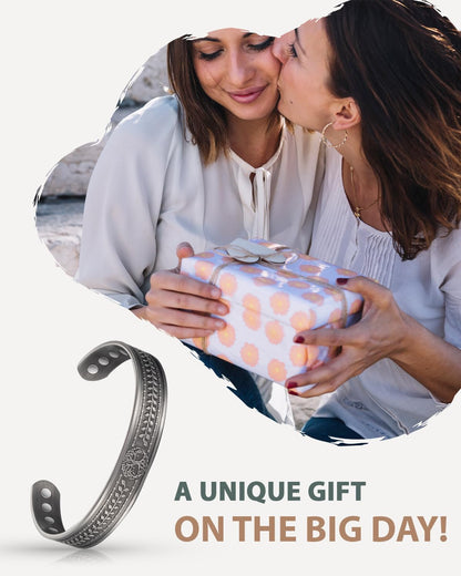 EnerCoppeX Copper Magnetic Bracelet for Women - Detox Jewelry with 3500 Gauss Magnet, Adjustable Cuff Bangle (Type-J)